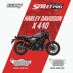 Harley Davidson X 440 motorcycle with semi ceramic brake pads, front 66SP-947, rear 66SP-953.