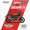 Triumph T4 motorcycle with StreetPro semi ceramic brake pads, front 66SP-958, rear 66SP-953.