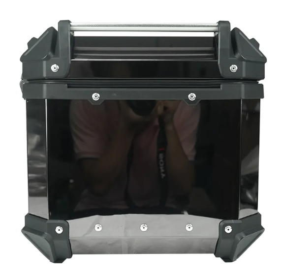 LGP Black Titanium Large-Capacity Aluminium Top Box, 45 L, Fits All Motorcycles
