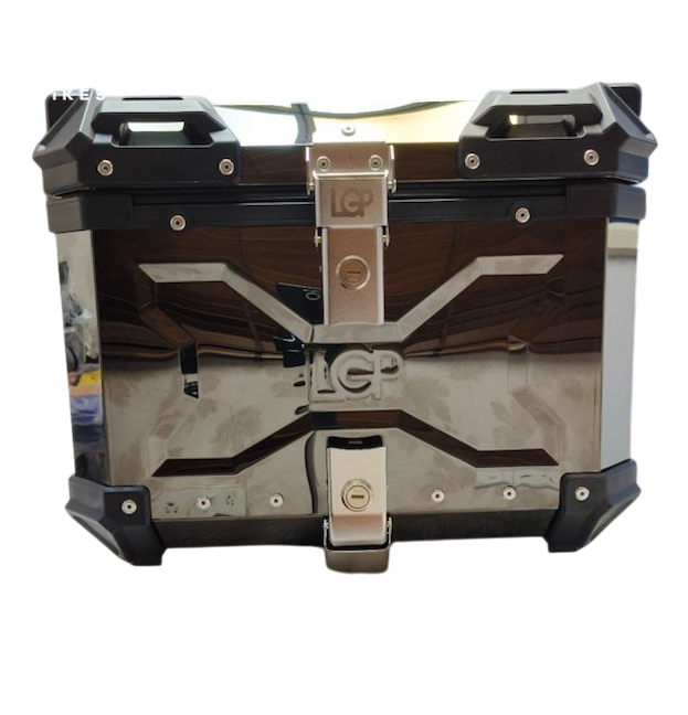 LGP Black Titanium Large-Capacity Aluminium Top Box, 45 L, Fits All Motorcycles