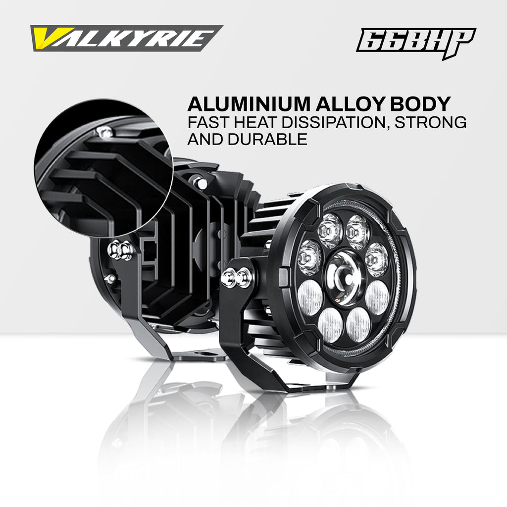 66BHP Valkyrie 4.5" Ultra Vision Auxiliary Light – 120W, High/Low Beam, Amber DRL, 13,200 Lumens, IP68 Waterproof