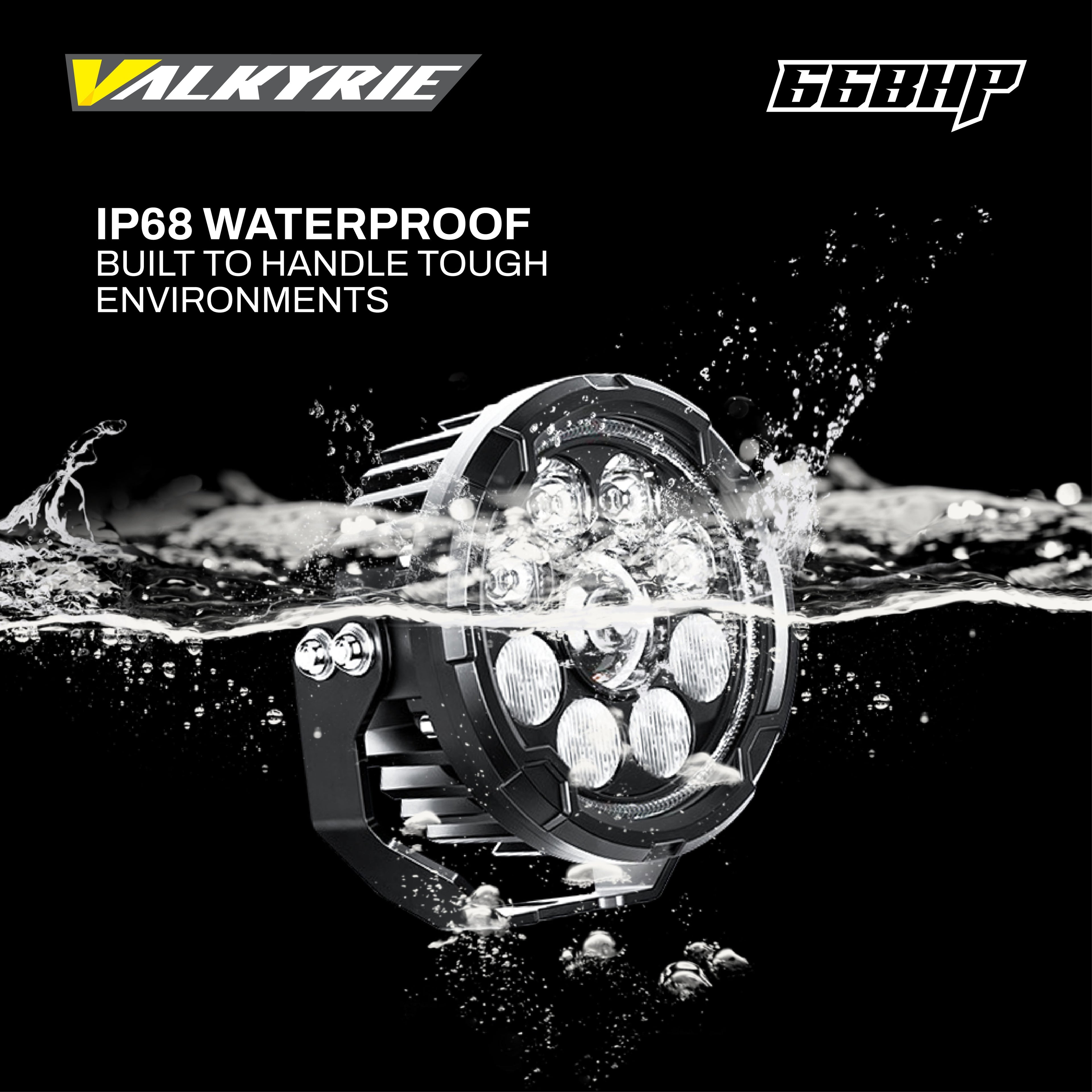 66BHP Valkyrie 4.5" Ultra Vision Auxiliary Light – 120W, High/Low Beam, Amber DRL, 13,200 Lumens, IP68 Waterproof