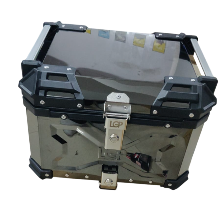 LGP Black Titanium Large-Capacity Aluminium Top Box, 45 L, Fits All Motorcycles