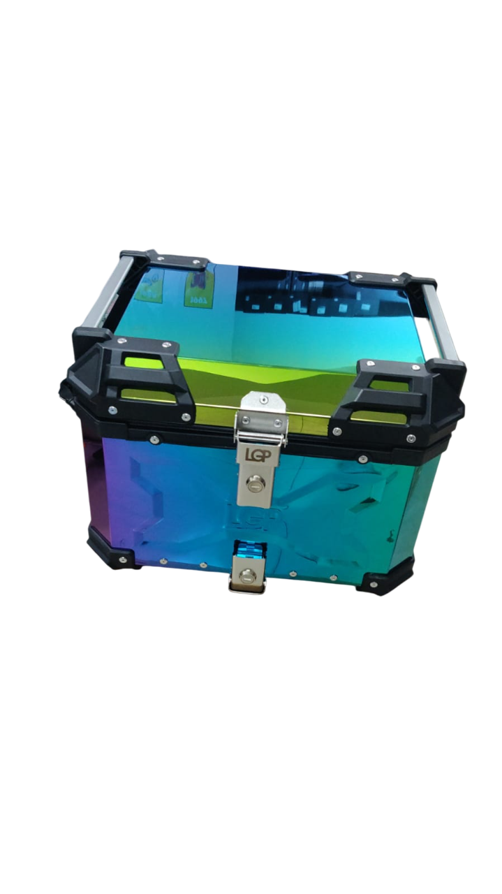 LGP Rainbow Aluminum Top Box – 45L Large Capacity, Universal Fit for All Motorcycles, Premium Color-Plated Finish