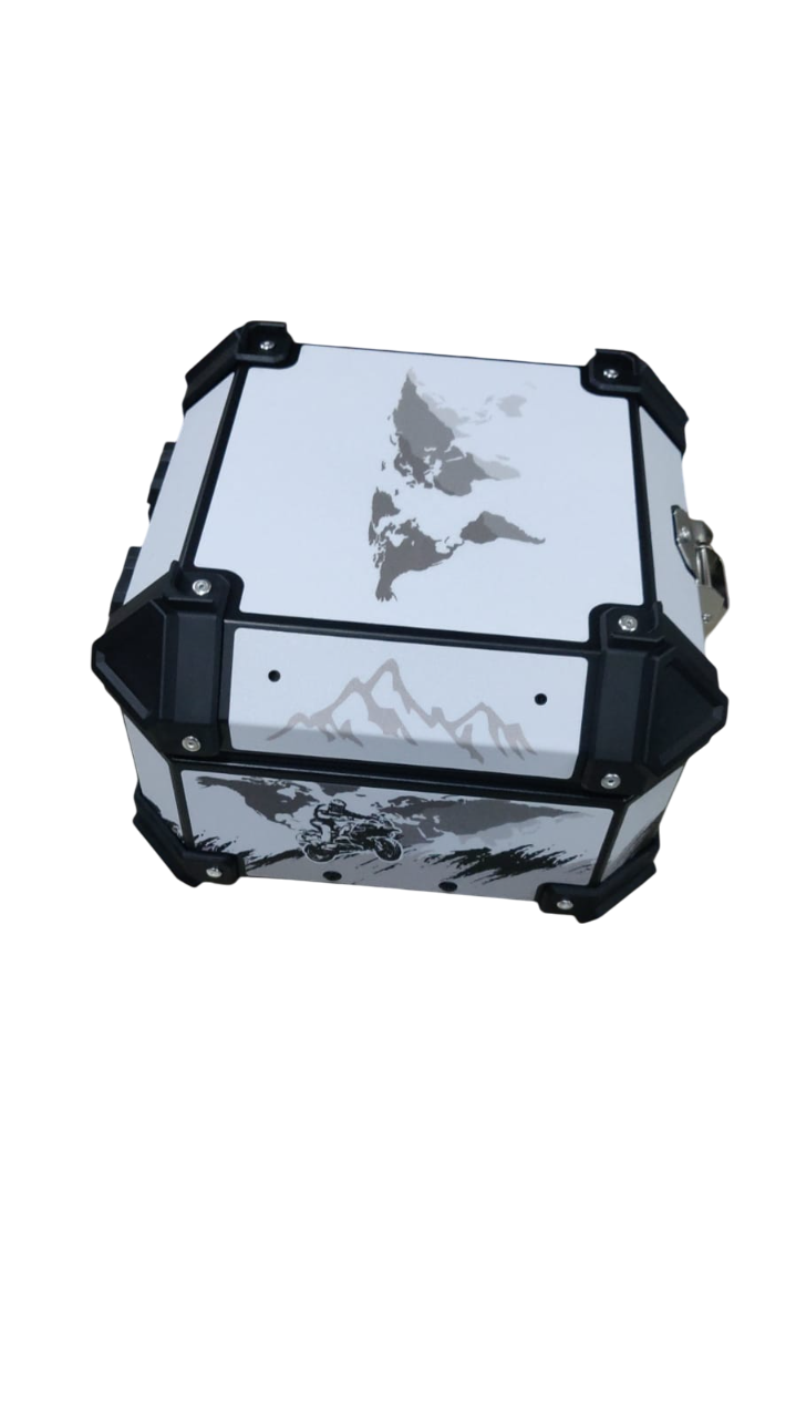 LGP 18 Litre Aluminium Top Box with Adventure Graphics – Universal 2.0, Fits All Motorcycles