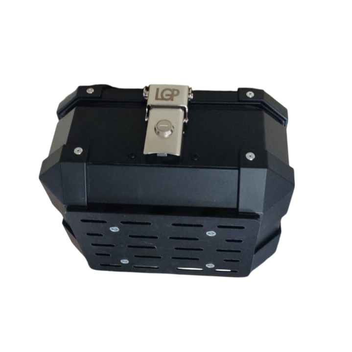 LGP 10 litres Aluminium Top Box – Black, Universal Fit for All Motorcycles