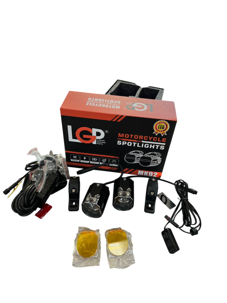 MK02 Spotlight – IP67 Waterproof Auxiliary Light with Harness | Universal Fit for Motorcycles & Cars | Premium by LGP – 18-Month Warranty