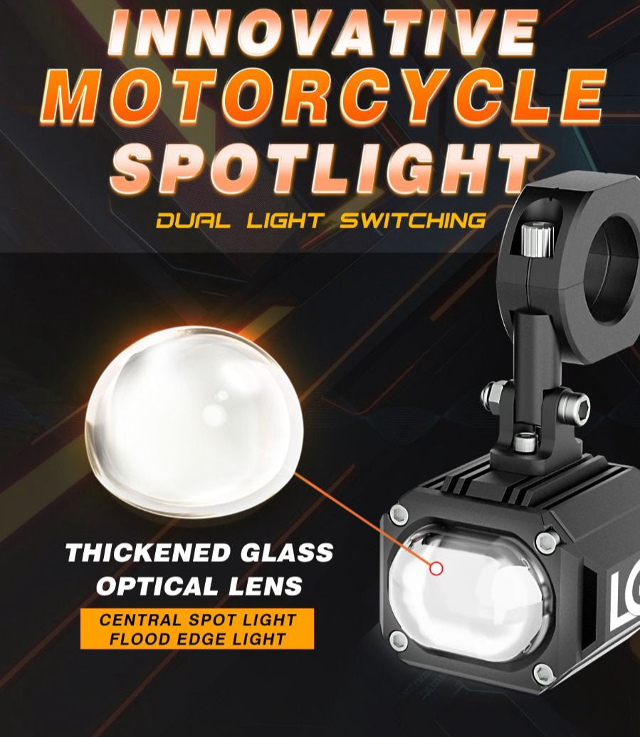 MK07 Spotlight - IP67 Waterproof Auxiliary Light with Harness, Universal Fit for Motorcycles and Cars, Premium by LGP, 18-Month Warranty