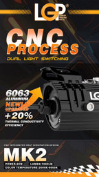 MK02 Spotlight – IP67 Waterproof Auxiliary Light with Harness | Universal Fit for Motorcycles & Cars | Premium by LGP – 18-Month Warranty