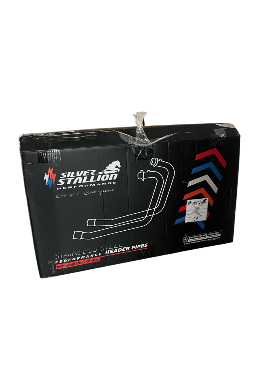 Free Flow Bend Pipe (DUAL O2 SENSOR) ( Header pipe ) For INTERCEPTOR / GT 650 – Silver - SILVER STALLION PERFORMANCE  ( UPGRADED )