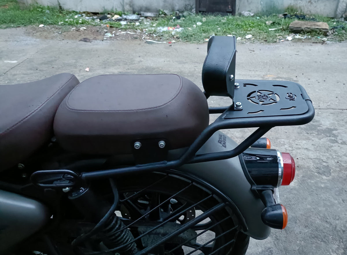 Pipe Carrier with Backrest for Royal Enfield Classic Reborn 350 - Moto Modz