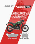 Himalayan 411 motorcycle with StreetPro semi ceramic brake pads, models 66SP-947 front and 66SP-953 rear.