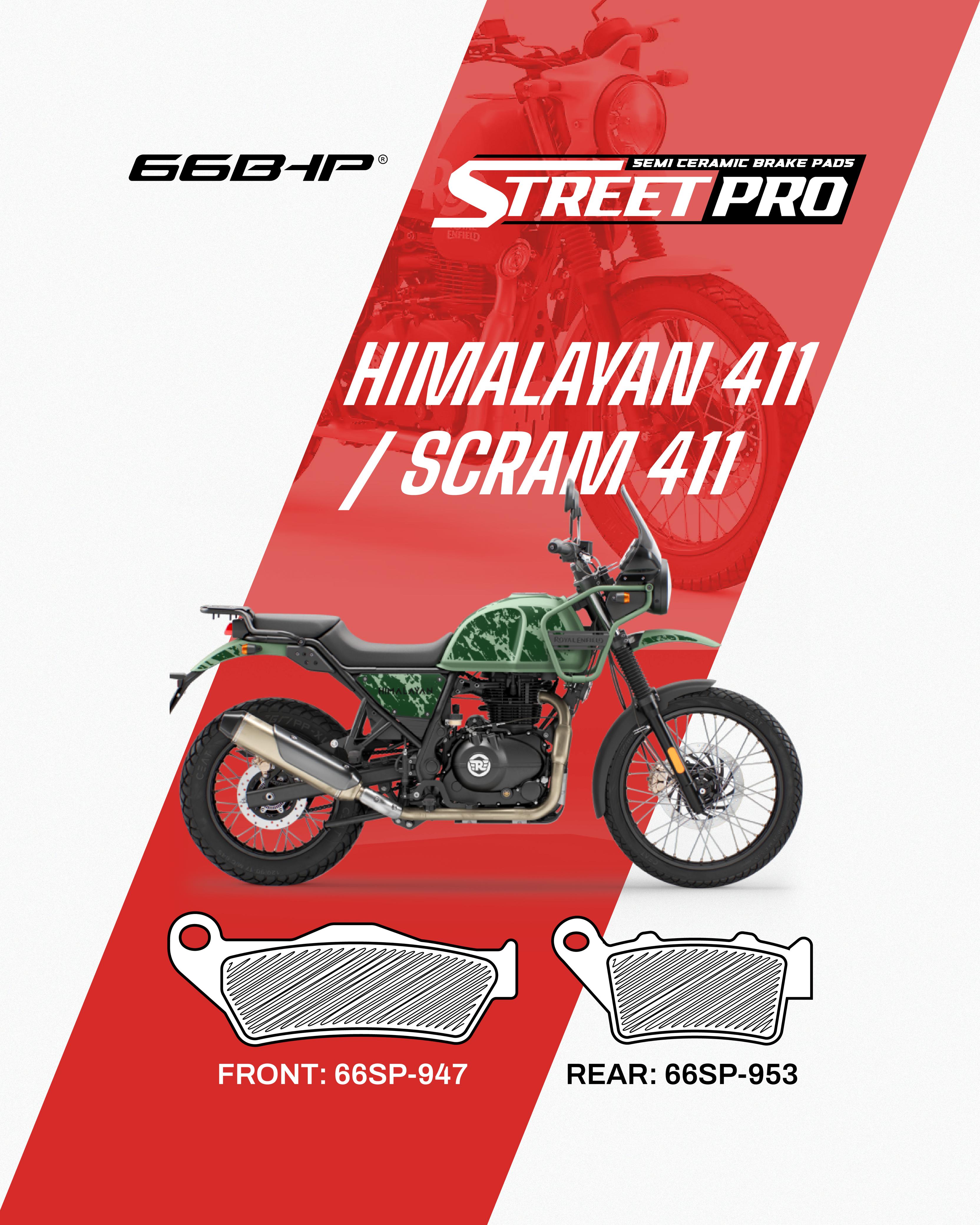 Street Pro Semi-Ceramic Brake Pads for Royal Enfield Himalayan 411 and Scram 411