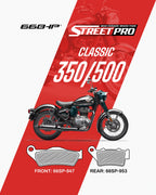 Street Pro Semi-Ceramic Brake Pads for Royal Enfield Classic 350 & 500 – Superior Braking Performance