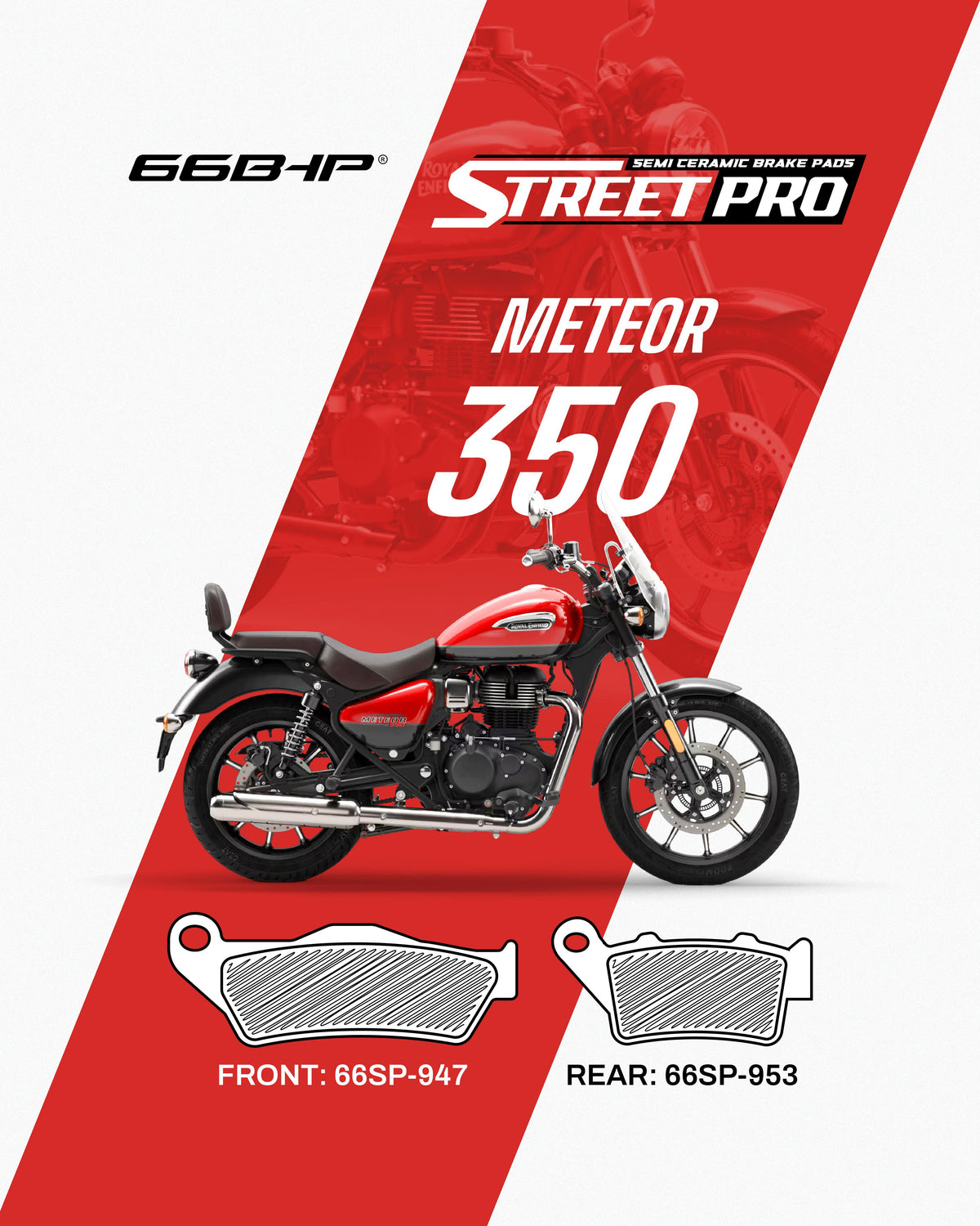 Street Pro semi-ceramic brake pads for Royal Enfield Classic Reborn 350 and Meteor 350 – Moto Modz
