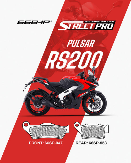 Bajaj Pulsar RS200 Street Pro Semi Ceramic Brake Pads Motorcycle Accessory - Moto Modz
