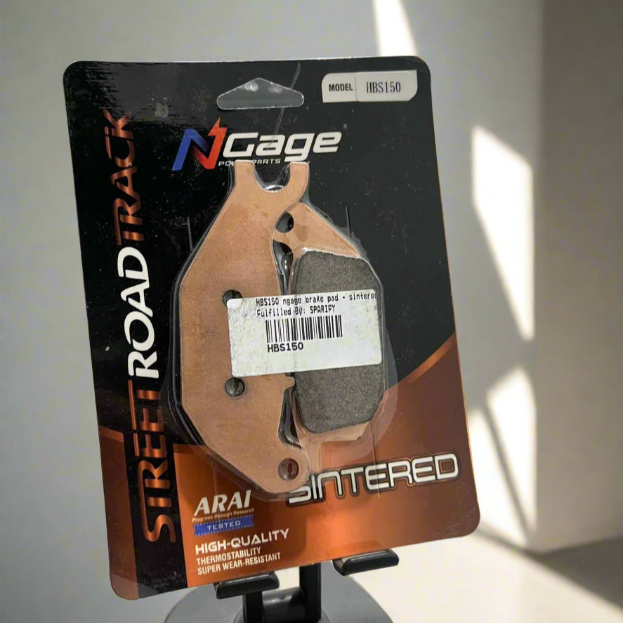 N-Gage HBS150 sintered brake pad for motorcycles in retail packaging