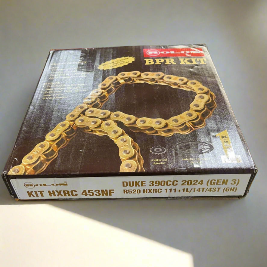 KTM Duke 390 Gen 3 (2024 Onwards): Rolon Brass Chain & Sprocket Kit HXRC 453NF
