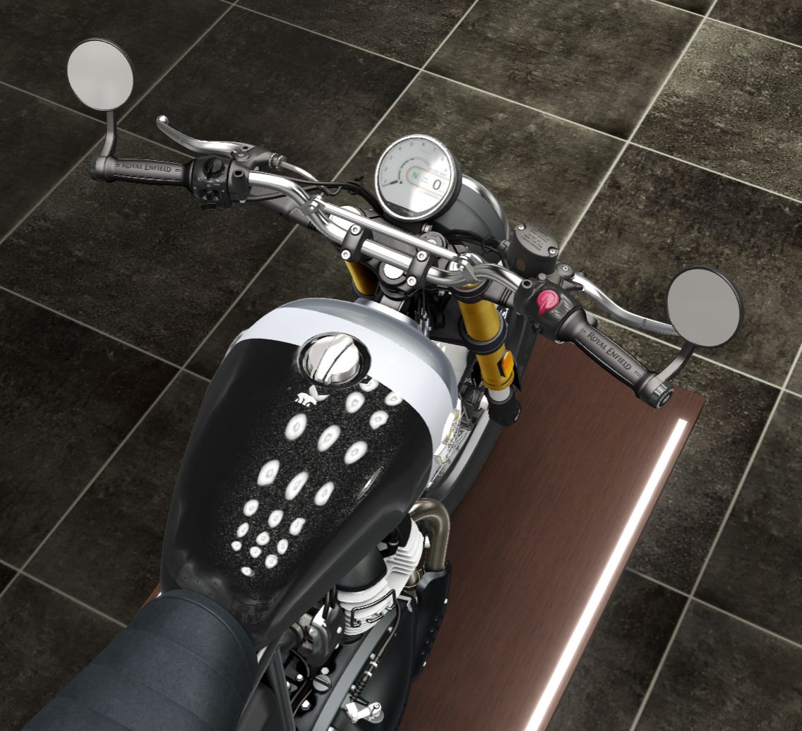 Royal Enfield Bar End Side Mirror Round for Guerrilla 450 GT 650 Interceptor 650 Classic 350 Hunter 350 Meteor 350 - Moto Modz