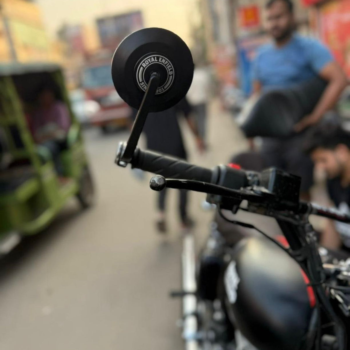 Royal Enfield Bar End Side Mirror Round for Guerrilla 450 GT 650 Interceptor 650 Classic 350 Hunter 350 Meteor 350 - Moto Modz