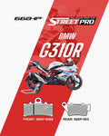 BMW G310R motorcycle with 66BHP Street Pro semi ceramic brake pads front and rear