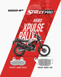 Hero Xpulse Rally motorcycle with Street Pro brake pads front and rear diagram