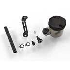 motorcycle brake fluid reservoir kit with cap, bracket, hose, and mounting hardware