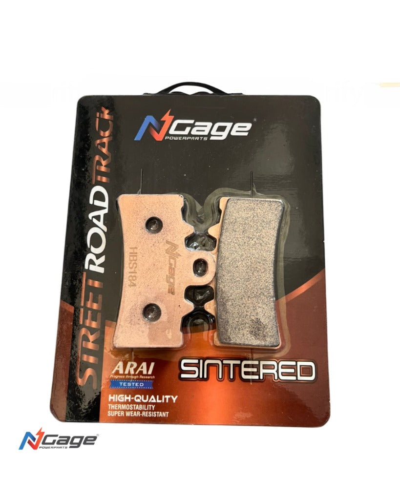 N-Cage motorcycle sintered brake pads in retail packaging for street and track use