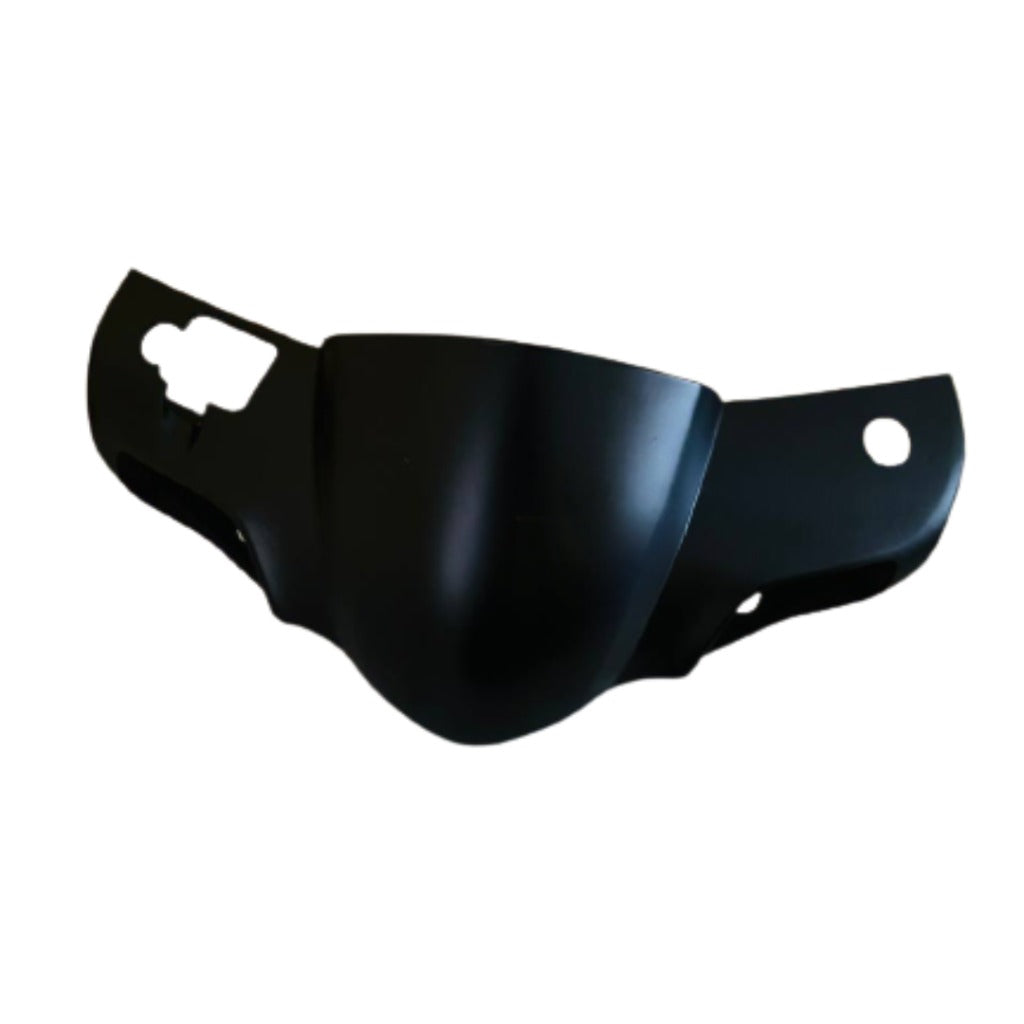 black motorcycle headlight fairing cover, isolated on white background