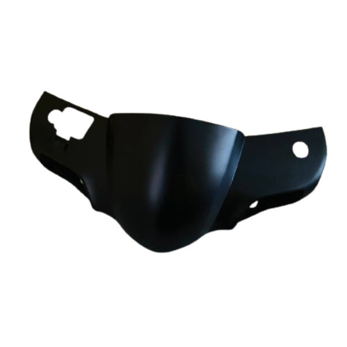 black motorcycle headlight fairing cover, isolated on white background