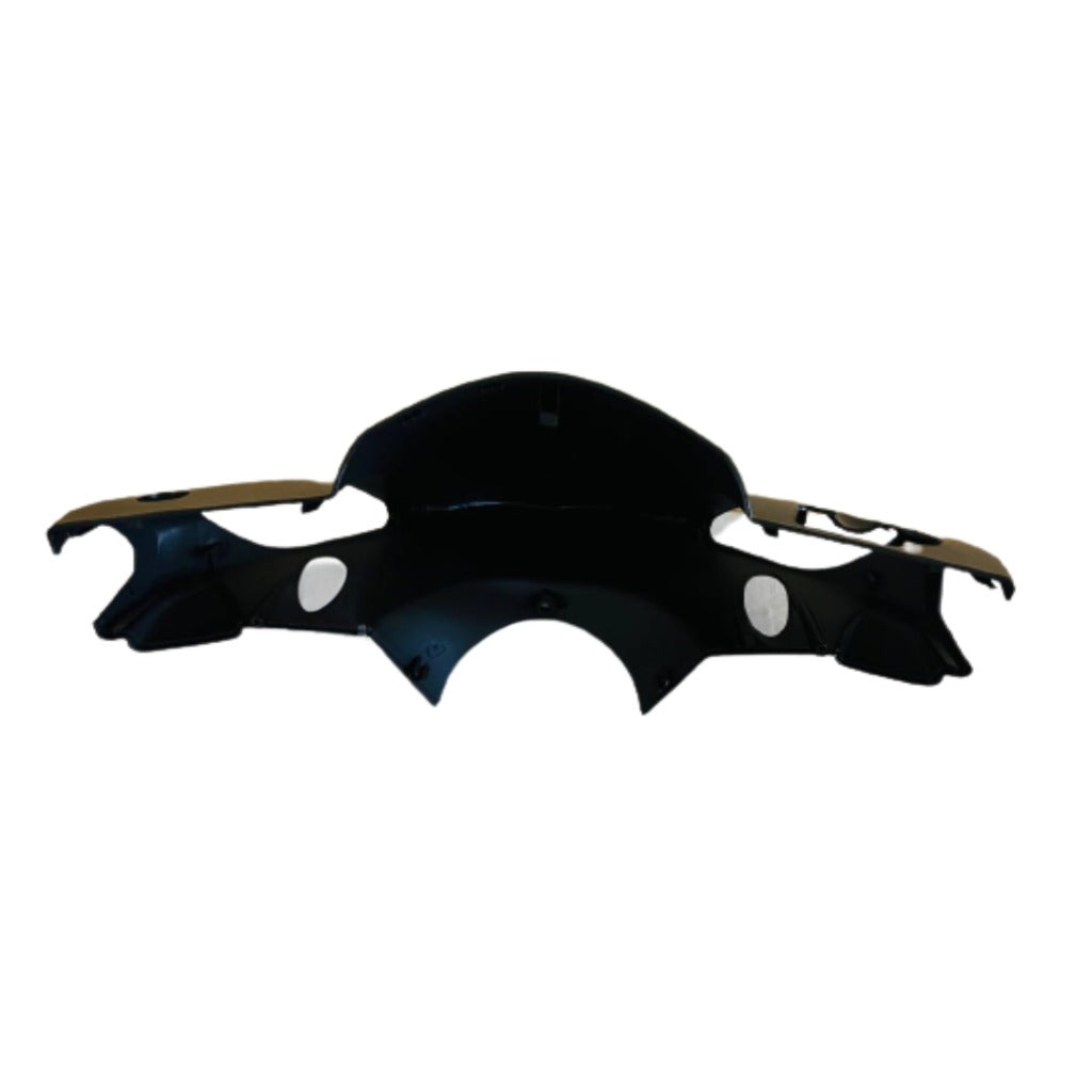 Black motorcycle fairing panel replacement part on white background