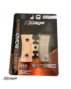 Sintered motorcycle brake pads in retail packaging on white background
