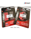 Combo pack of N-Cage Ultimate Whisker Ceramic motorcycle brake pads, front and rear