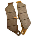 Motorcycle brake pads set with textured surface on white background