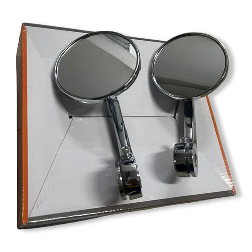 BAR END MIRRORS – CHROME SET OF -2 (ROYAL ENFIELD) COMPATIBLE FOR GT 650/INTERCEPTOR 650/HUNTER 350/SUPER METEOR 650