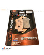Sintered motorcycle brake pads in retail packaging, street road track, high-quality, model HBS163.
