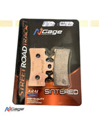 N Cage sintered motorcycle brake pads in retail packaging, high-quality, wear-resistant.
