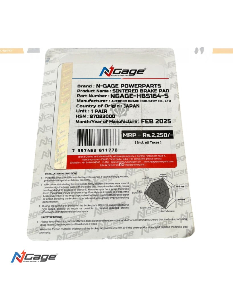 Royal Enfield Interceptor 650 Continental GT 650 NGAGE front sintered brake pads ARAI certified – Moto Modz