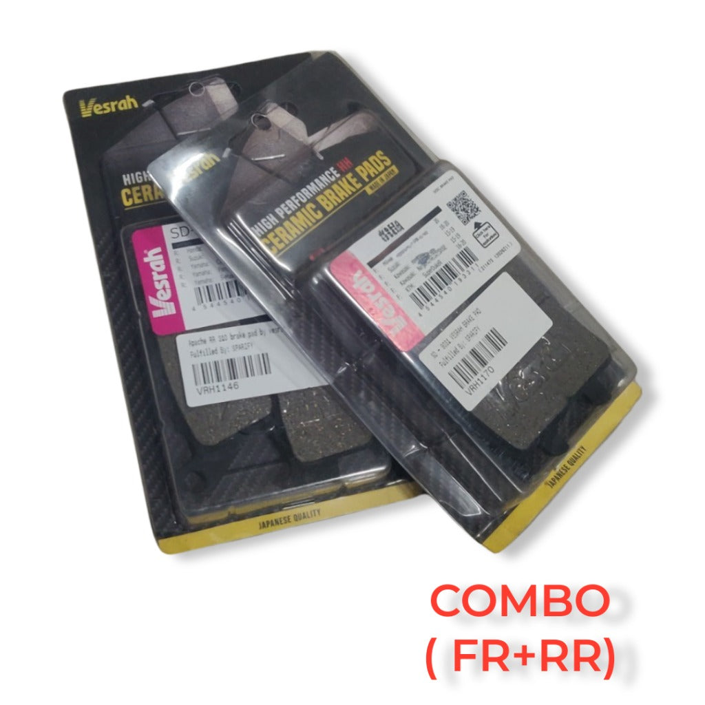 Bajaj Pulsar NS200 RS200 Vesrah Ceramic Brake Pads Combo Motorcycle Accessory - Moto Modz