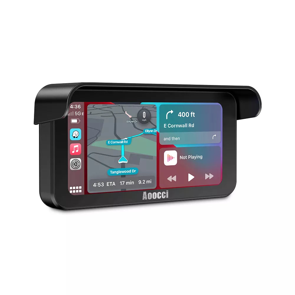 AOOCCI C6 Pro Motorcycle Dash Cam – Dual Front & Rear 4K/1080P, Wireless CarPlay & Android Auto, GPS & Emergency Lock, 140° Wide Angle, Wired Remote, IP67 Waterproof