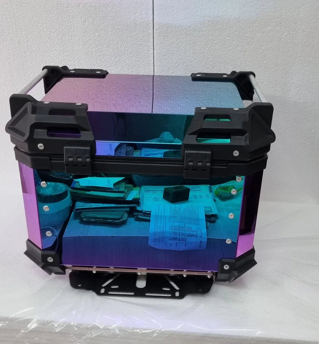 LGP Rainbow Aluminum Top Box – 45L Large Capacity, Universal Fit for All Motorcycles, Premium Color-Plated Finish