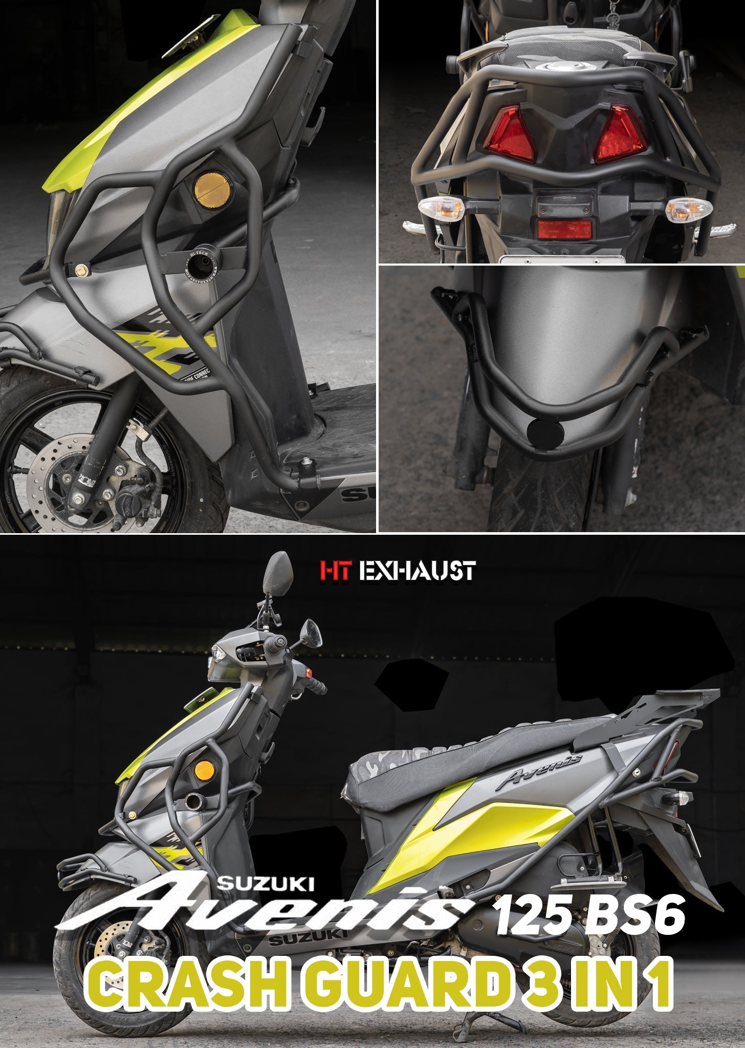 3-in-1 Crash Guard for Avenis 125 BS6 SB1009