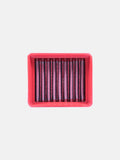 Rectangular red motorcycle air filter with vertical pleats on white background