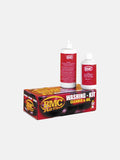 BMC air filter washing kit with cleaner and oil bottles on product box, isolated on white background.