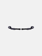 Pair of black motorcycle lever guards on white background
