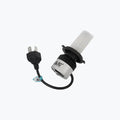 Motorcycle LED headlight bulb with power plug on white background