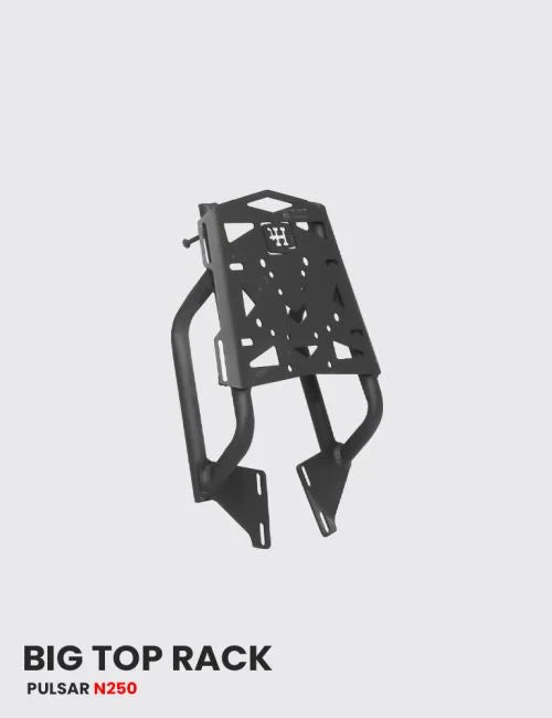 Heavy-Duty Top Rack for Pulsar N 250 - Matte Black Finish, SB 710 / HT Exhaust Compatible
