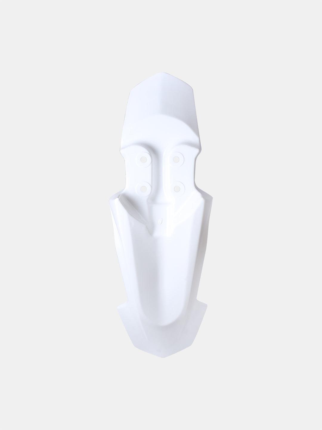 White CRF150 dirt bike front mudguard replacement part on plain background