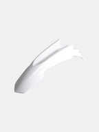 White CRF150 rear mudguard motorcycle fender on plain background