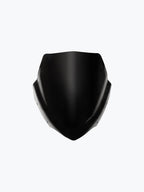 Black motorcycle visor for Dominar 3.0, aerodynamic design, isolated on white background